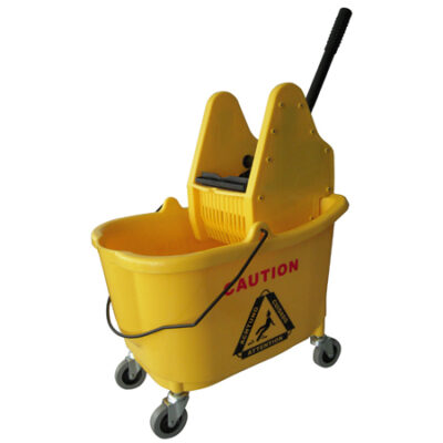 Microfiber & More Yellow Mop Bucket w/Down Press Wringer