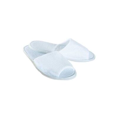 COTTON/TERRY OPEN TOE SLIPPERS