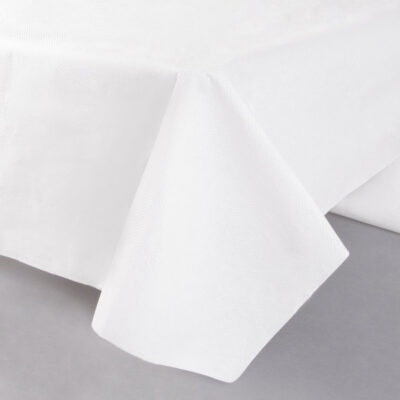 54″ x 108″ White Tissue / Poly Table Cover – 25/Case