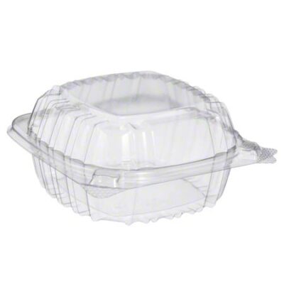 5 Clear Hinged Lid Contnr