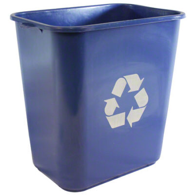 28Qt Rect. Wastebasket Blue Recycl