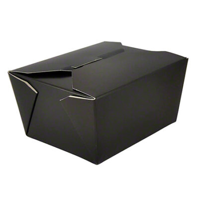 #1 Black Folded Takeout Box