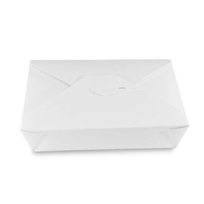 #3 White Folded Takeout Box